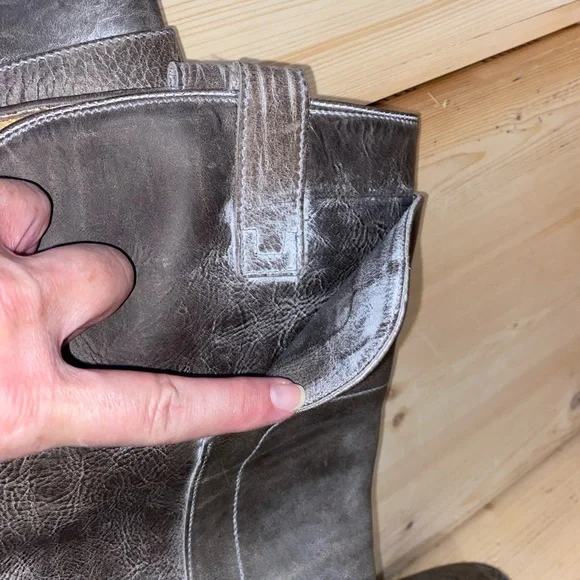 Frye gray leather riding boots - Picture 8 of 10